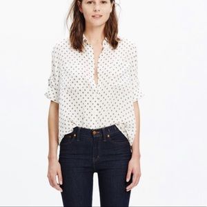 |•Madewell•| ‘Froulard Dot’ Silk Courier Shirt